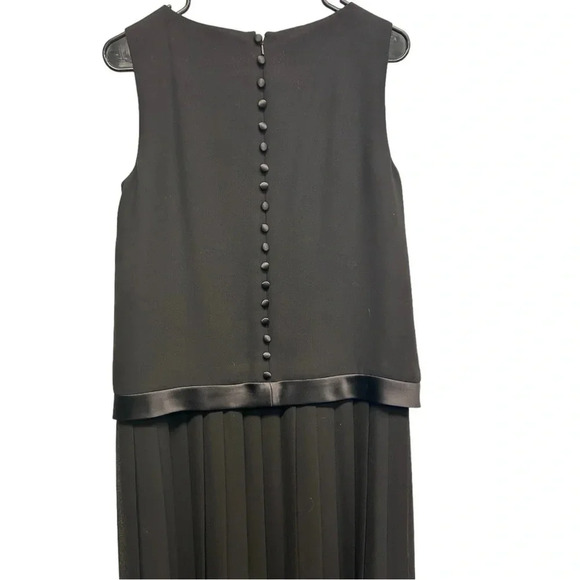 Talbots Black Pleated-Skirt Drop Waist Midi Dress with Bow Detail Size 8 - Picture 8 of 10